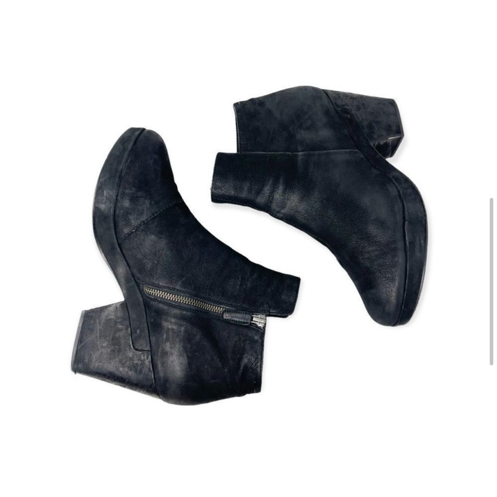 Eileen Fisher Suede Side Zip Block Heel wedge Ankle Boot Booties Women’s Size 11